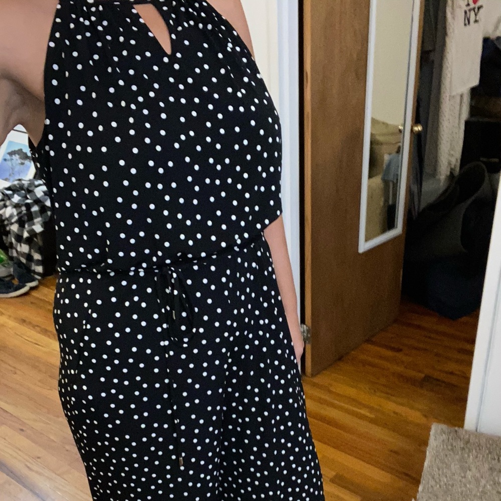Black and White Polka Dot Wide Leg Jumper